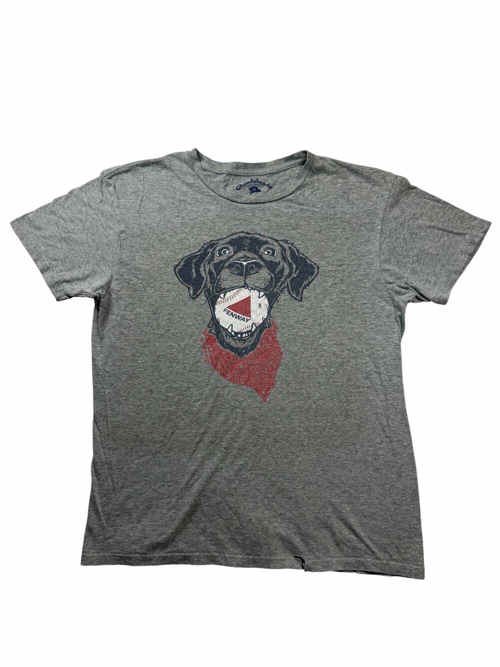 Chowdaheadz Fenway Dog T Shirt Boston Red Sox Black Lab Gray Adult Medium MLB